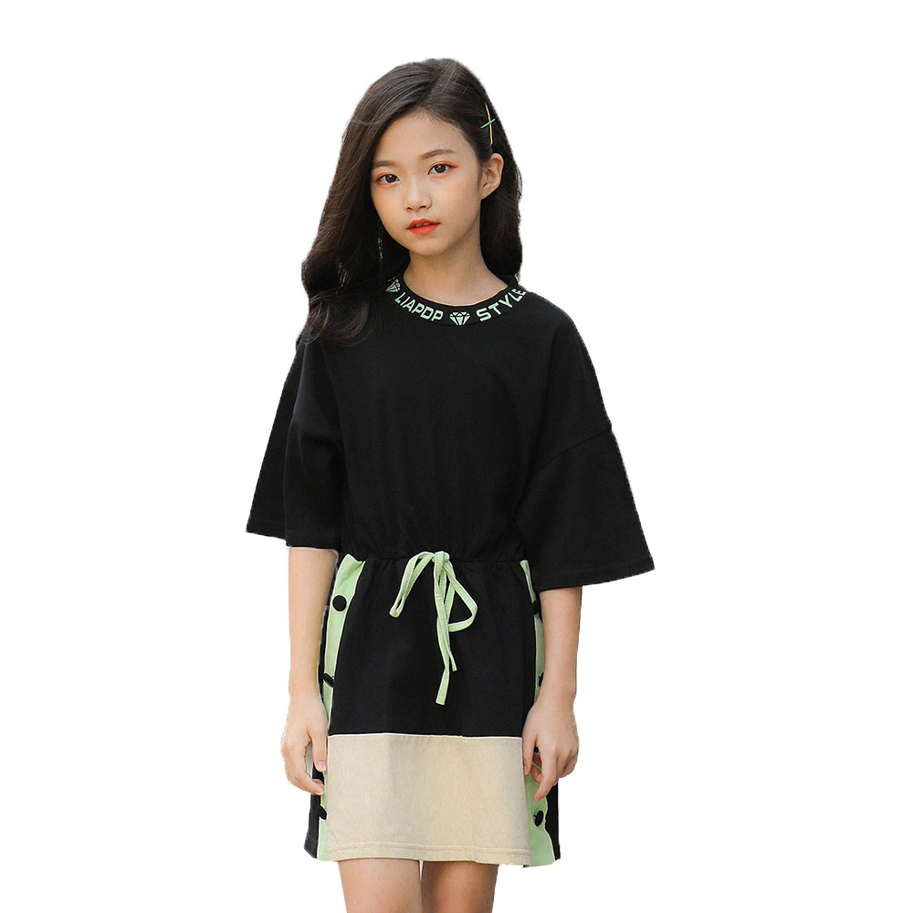 

Fashion Girls Dress 2020 Summer Black Dresses New Kids Baby Princess Dresses Beach Casual Outwears Children Clothes for 2-8years