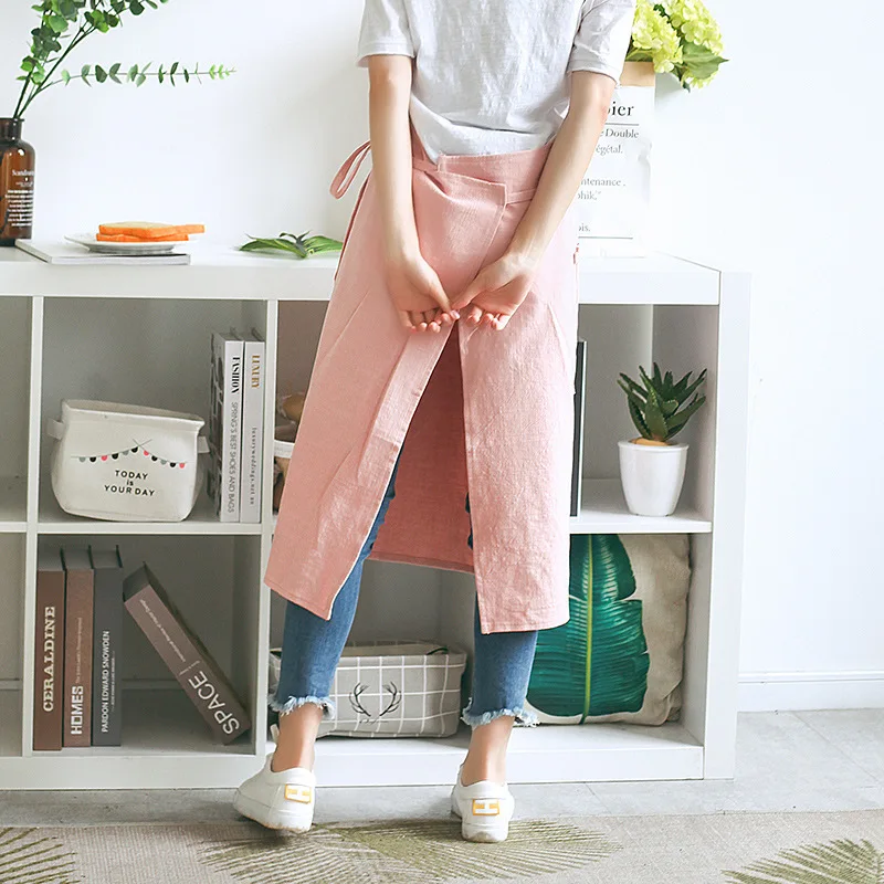 

Flower Shop Gardening Apron Cotton Linen Coffee Shop Work apron Kitchen Apron Women Baking Restaurant Overalls Temperament Apron