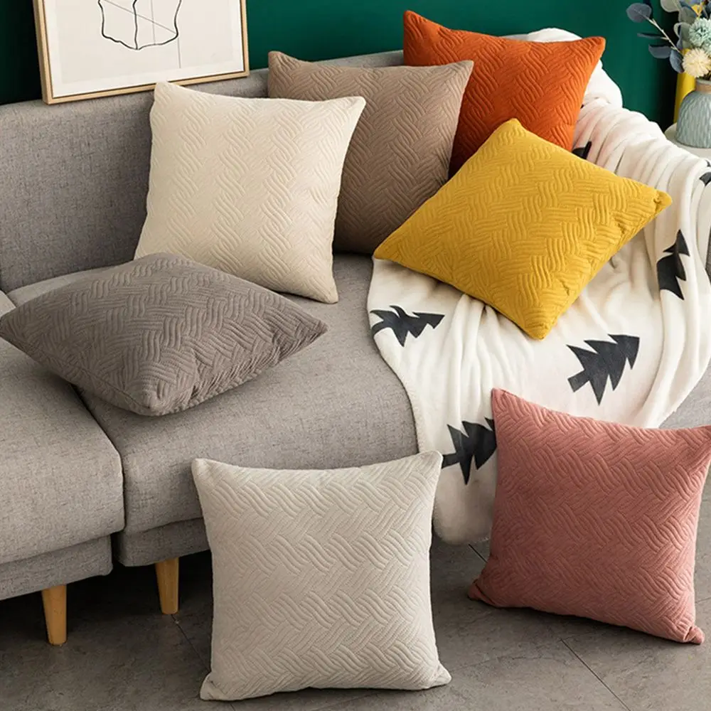 

4545 cm Velvet Quilted Simple Pillowcase Home Decor Pillow Cases Simple Modern Sofa Cushion Cover Solid Color Pillow Cases