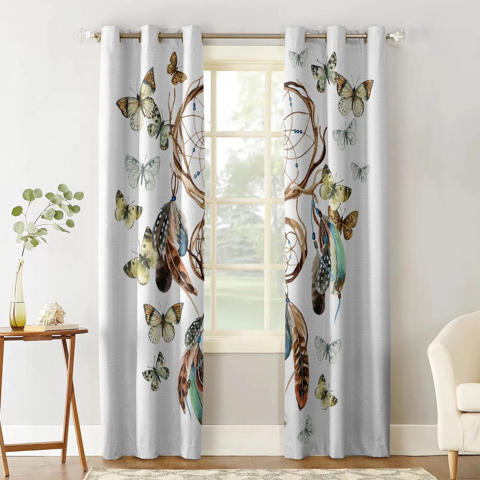 Ловец снов перо Бабочка оконные шторы домашний декор спальни кухонные занавески