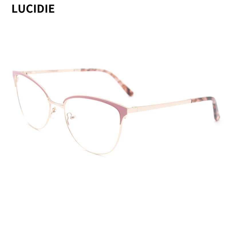 

LUCIDIE 2020 Clear Lens Square Glasses Frames Women Retro Oversized Optical Eyeglasses Female Fashion Cat Eye Metal Myopia Frame