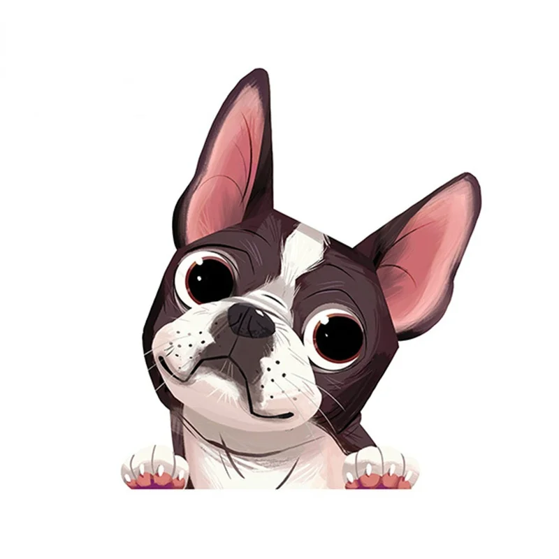 

CMCT cartoon dog cute 3D Boston Terrier waterproof automobile and motorcycle parts covered with scratch sticker 13cm * 11cm