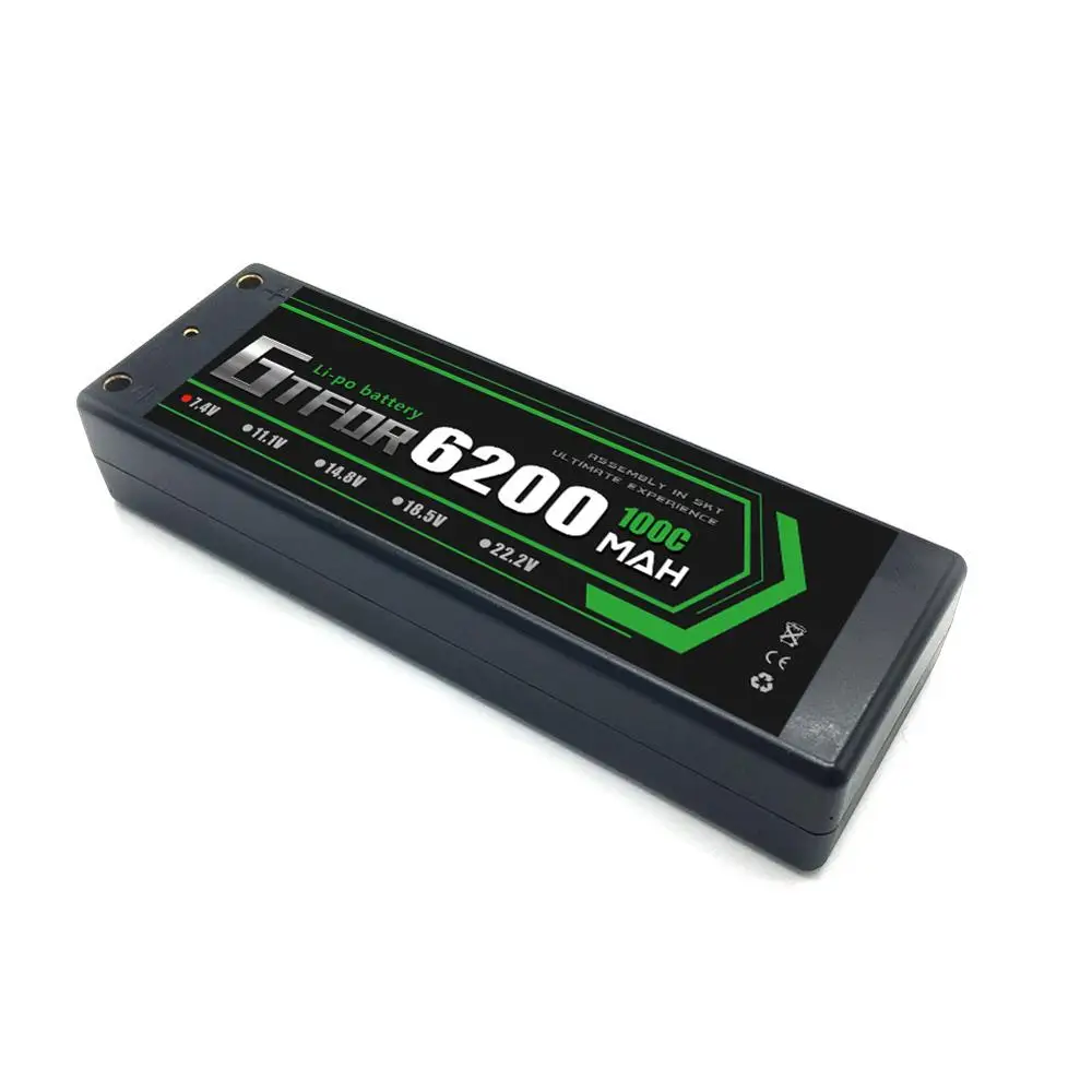 GTFDR-bater&iacute;a Lipo de 6200mAh, 4mm, 7,4 V, 100C/200C 2S LiPo RC, bater&iacute;a Deans XT60 EC5 para RC Evader, coche, cami&oacute;n, Truggy, Buggy, helic&oacute;ptero-3