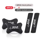 Чехлы для автомобильного ремня безопасности, универсальная подушка на подголовник для автомобиля, подушка для шеи для Peugeot 206 307 207 508 407 CC, запчасти, аксессуары