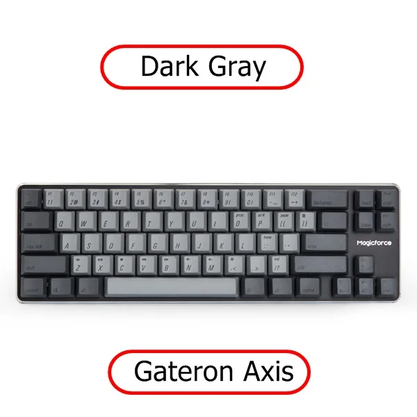 Синий Все новые Qisan Magicforce 68 PBT сублимационная Версия USB Проводная Механическая клавиатура с подсветкой Gateron Cherry Axis - Цвет: Синий