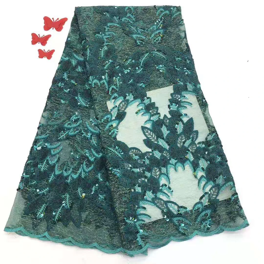 

The latest Nigerian French sequined mesh lace fabric embroidered with African lace fabric 2019 high quality lace fabric FJ34571