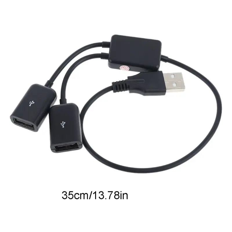 

USB OTG Hub Cable USB 2.0 Male to Double Female Plug Adapter Converter Cord Line