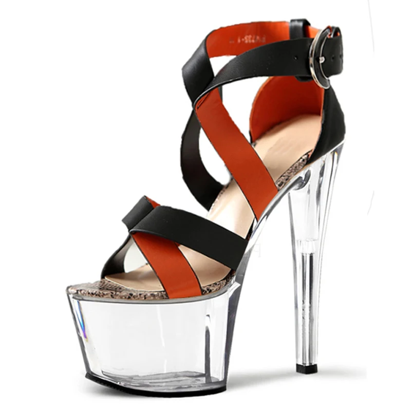LAIJIANJINXIA Sexy 17cm Thin High Heels Women Pole Dance Shoes Night Club Party Dancing Platform Ultra Sandals | Спорт и развлечения