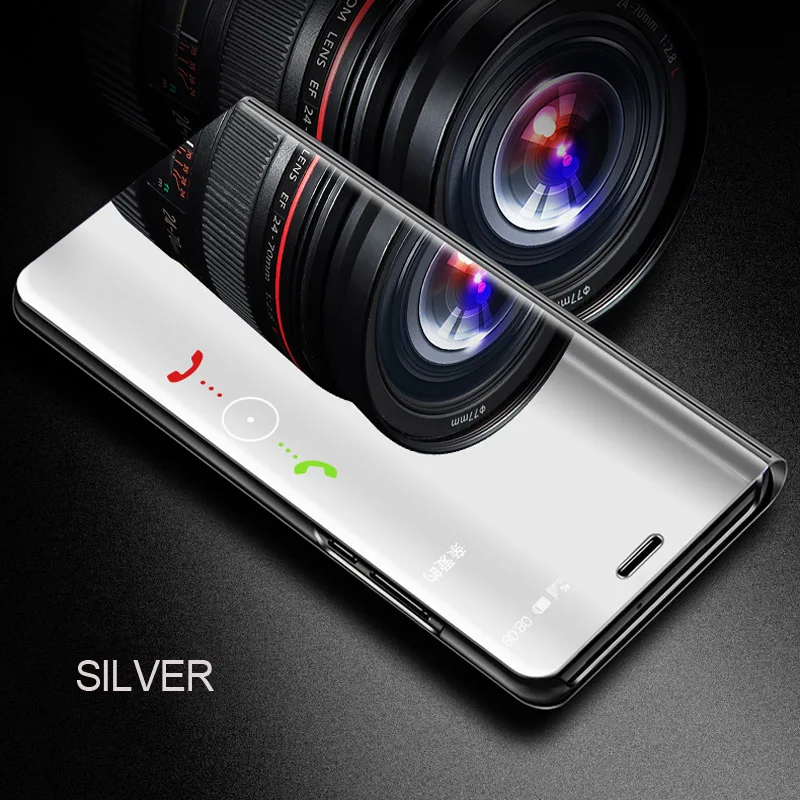 Silver Умный зеркальный флип-чехол для телефона sony Xperia XZ3 для sony Xperia XZ4 защитный чехол Fundas Capa - Цвет: Silver