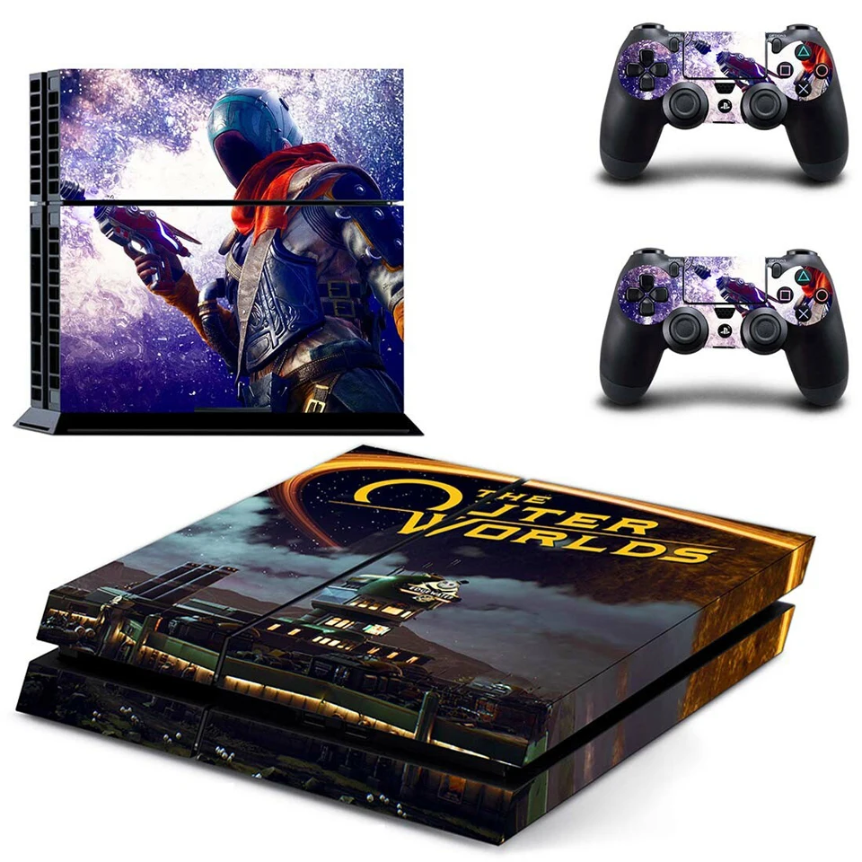 Виниловая наклейка PS4 наклейка для sony playstation 4 консоль и 2 контроллера Skins-внешний мир