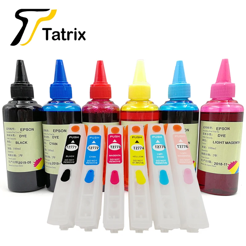 Tatrix T2771 T2776 277XL пустой многоразовый картридж для Epson Expression Photo XP 850 950 860 с чипами