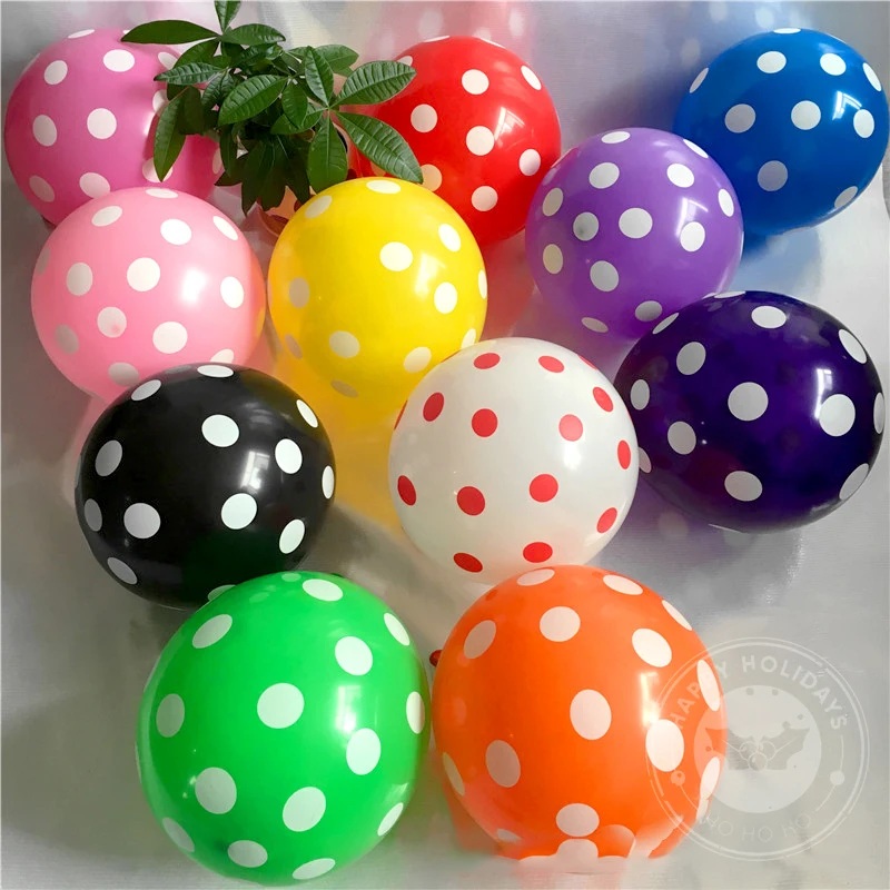 

12Inch 50Pcs Colorful Wave Point Balloon Baby Birthday Party Decoration Pink Purple Color Balloon Baby Shower Globos Kids toys