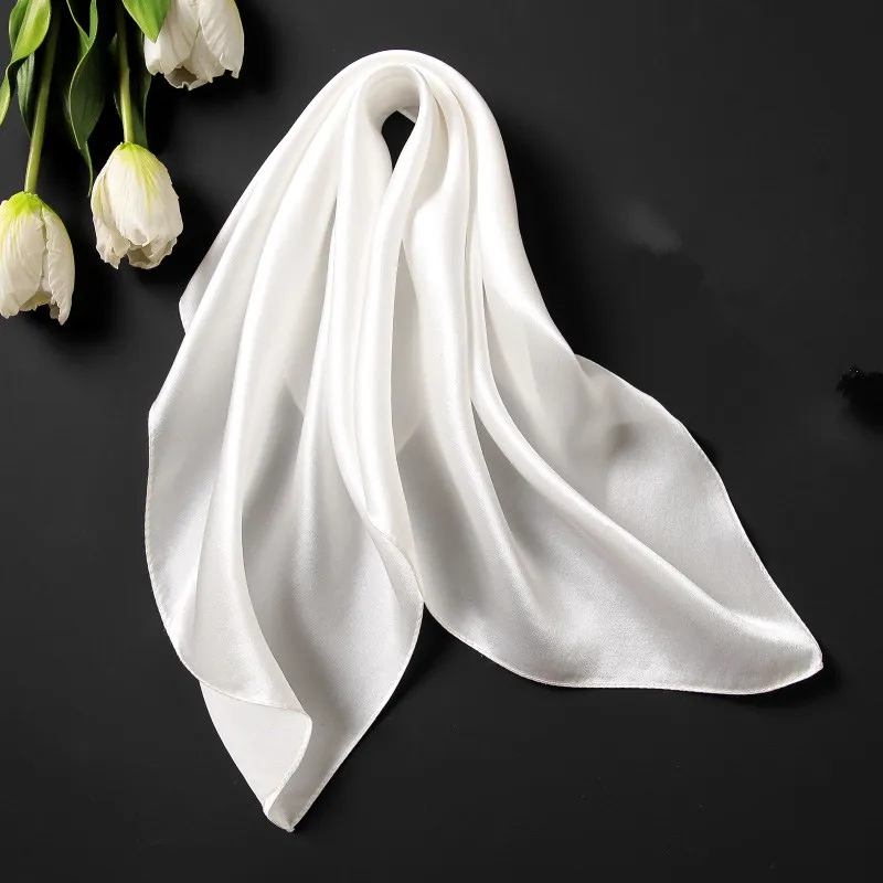 1 шт. шелковый шарф квадратный 100% шелк тутового шелка женский однотонный модный