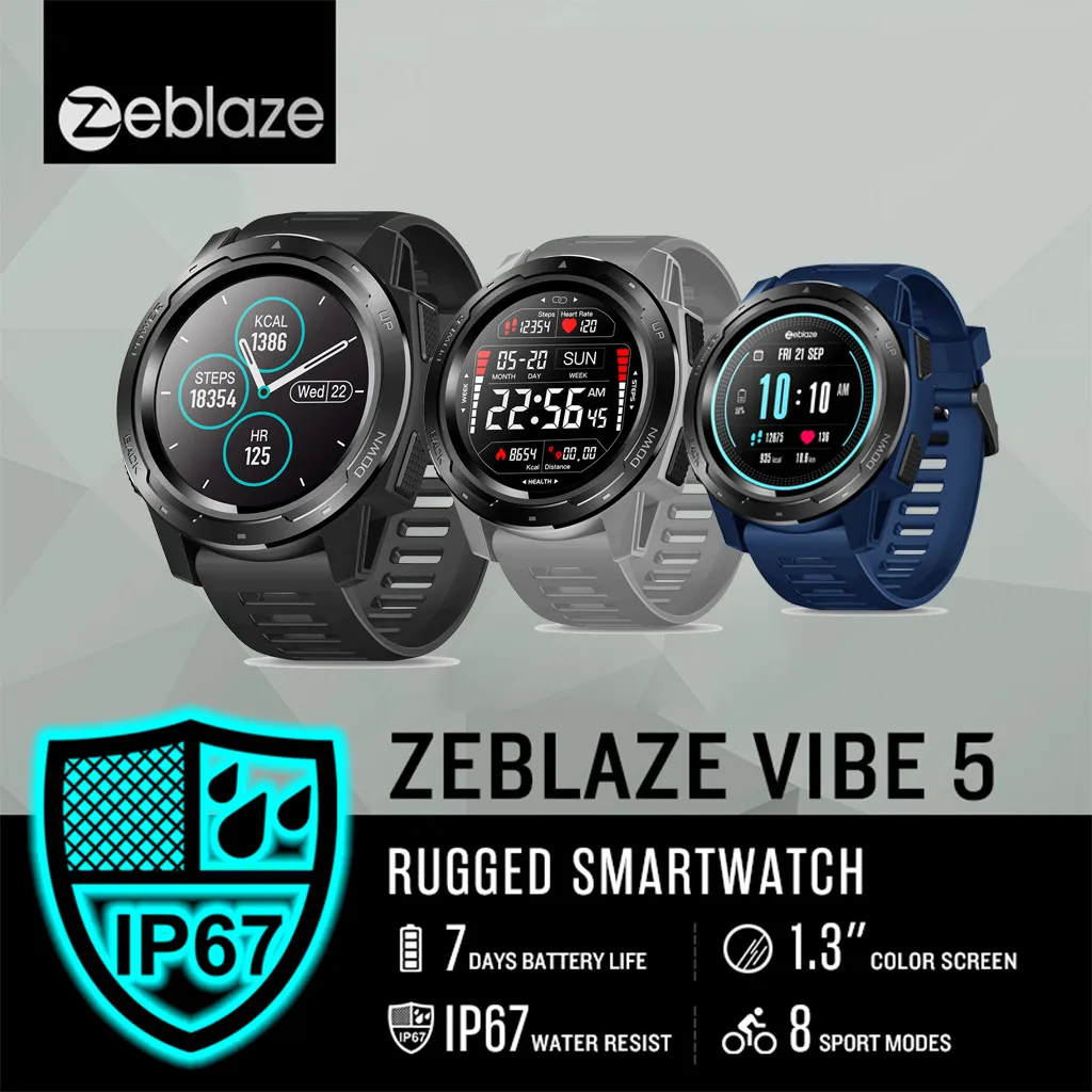 Zeblaze Vibe 5 Sports Blueteeth 4 0 Смарт часы с пульсометром контролем артериального давления и