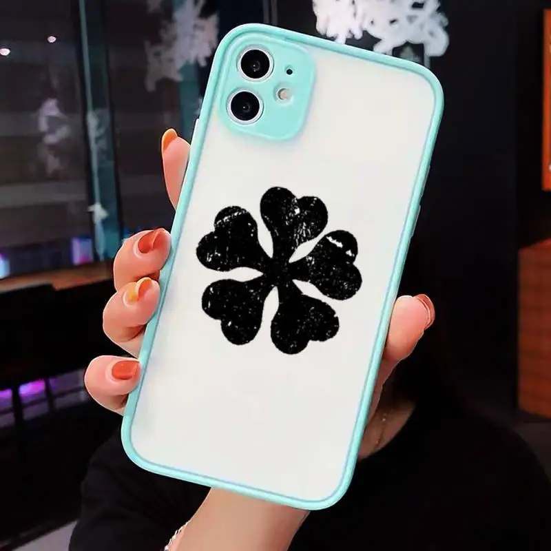 

Japan anime Black Clover Phone Cases matte transparent For iphone 7 8 11 12 plus mini x xs xr pro max cover