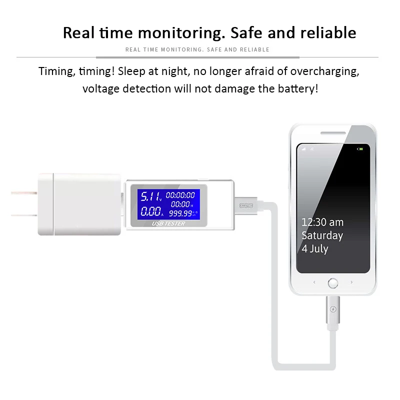 USB Тестер Вольтметр DC4-30V 0-5A QC2.0 3 0 ЖК-дисплей Ток Напряжение зарядное устройство