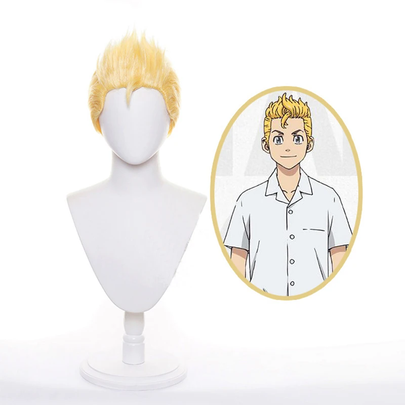 

Hanagaki Takemichi Wig Japanese Anime Tokyo Revengers Cosplay Short Past Yellow Cosplay Wig Role Play Adult