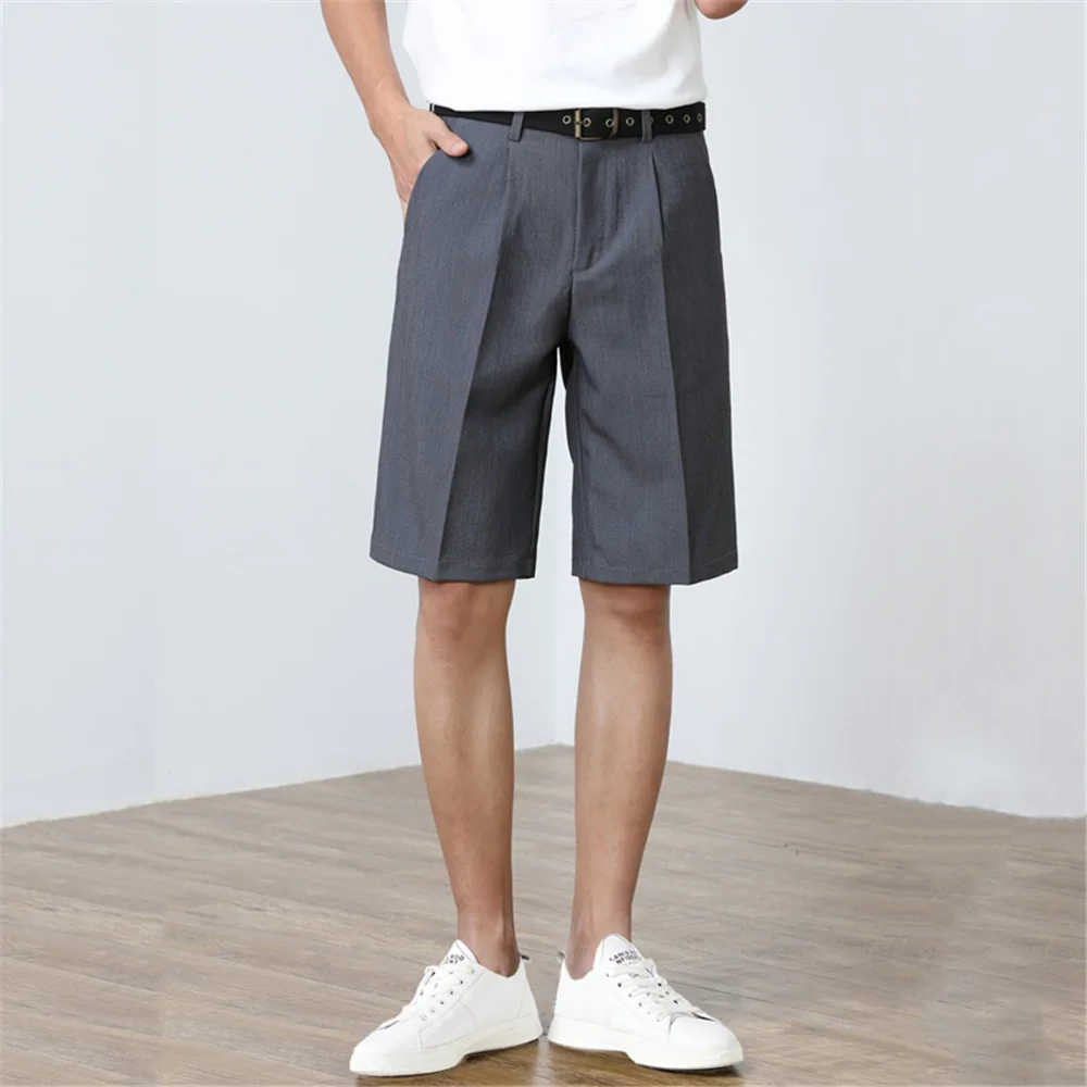 

Men's Shorts Homme Summer Elastic Waist Plaid Short Skinny Fit Fashion Brand Fitness Shorts for Men Casual Stretchy Chinos