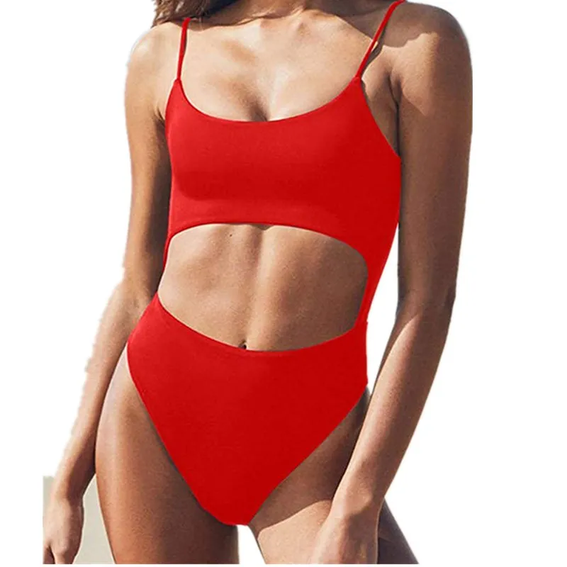Для женщин купальник сексуальный цельный с вырезами купальные костюмы Винтаж