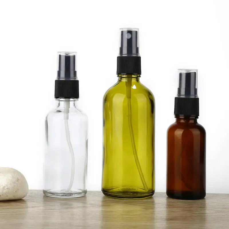 

Пустой стеклянный флакон с распылителем для макияжа, 30 мл/50 мл/100 мл, 3 размера, перезаправляемый дорожный портативный контейнер для эфирных ...