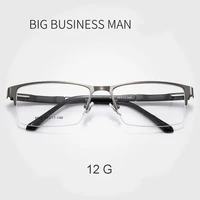new arrival browline frame alloy frame eyewear men business style half rim rectangle spectacles with spring hinges