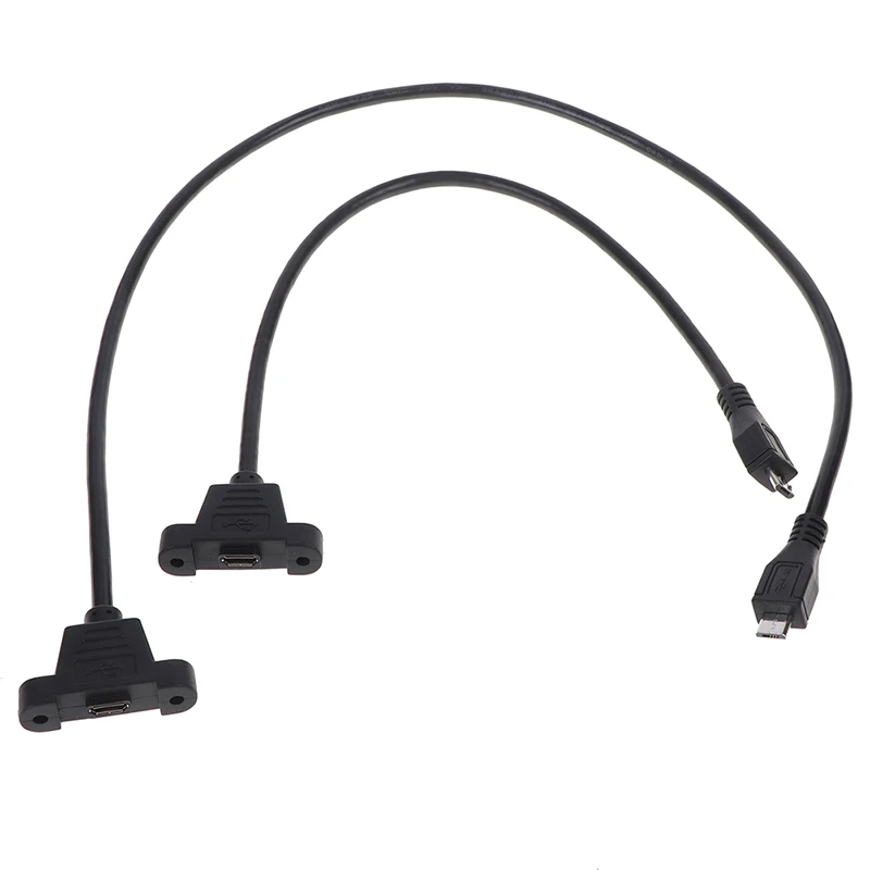 

Micro USB 2,0 штекер к USB 2,0 B гнездовой соединительный кабель с панельным монтажным отверстием 30 см 50 см с кабелями для крепления панели