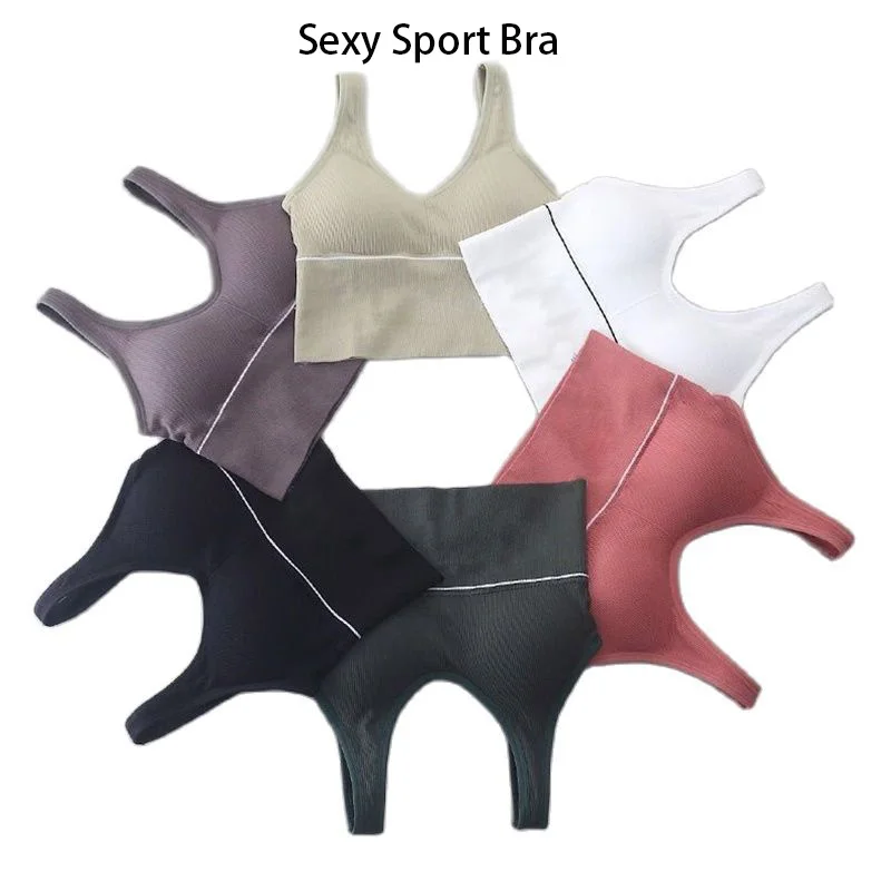 

2021 Seamless Push Up Sports Bra For Women Non-Wired Wrapped Chest U-Shaped Vest Yoga Running Underwear Anti-Glare Bralette Top