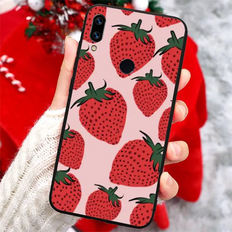 

Pink Cherries Cherry Strawberry food Phone Case For Xiaomi Redmi note 7 8 9 t k30 max3 9 s 10 pro lite