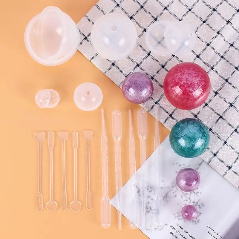 

15Pcs Epoxy Resin Ball Molds Sphere Jewelry Casting Silicone Molds for Resin Casting Kit Jewelry Making Tools