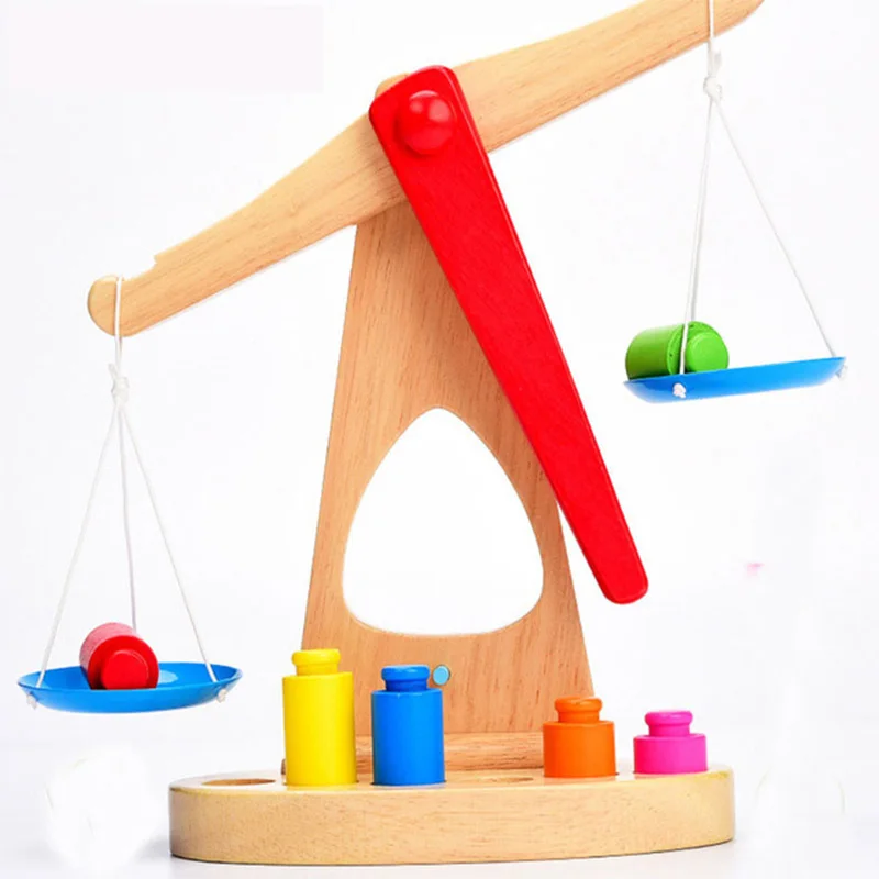 Wooden Scale Digital Balance Baby Toys For Kids Classic Balancing Game Blocks Educational Math Toy Child Learning Gift | Игрушки и хобби