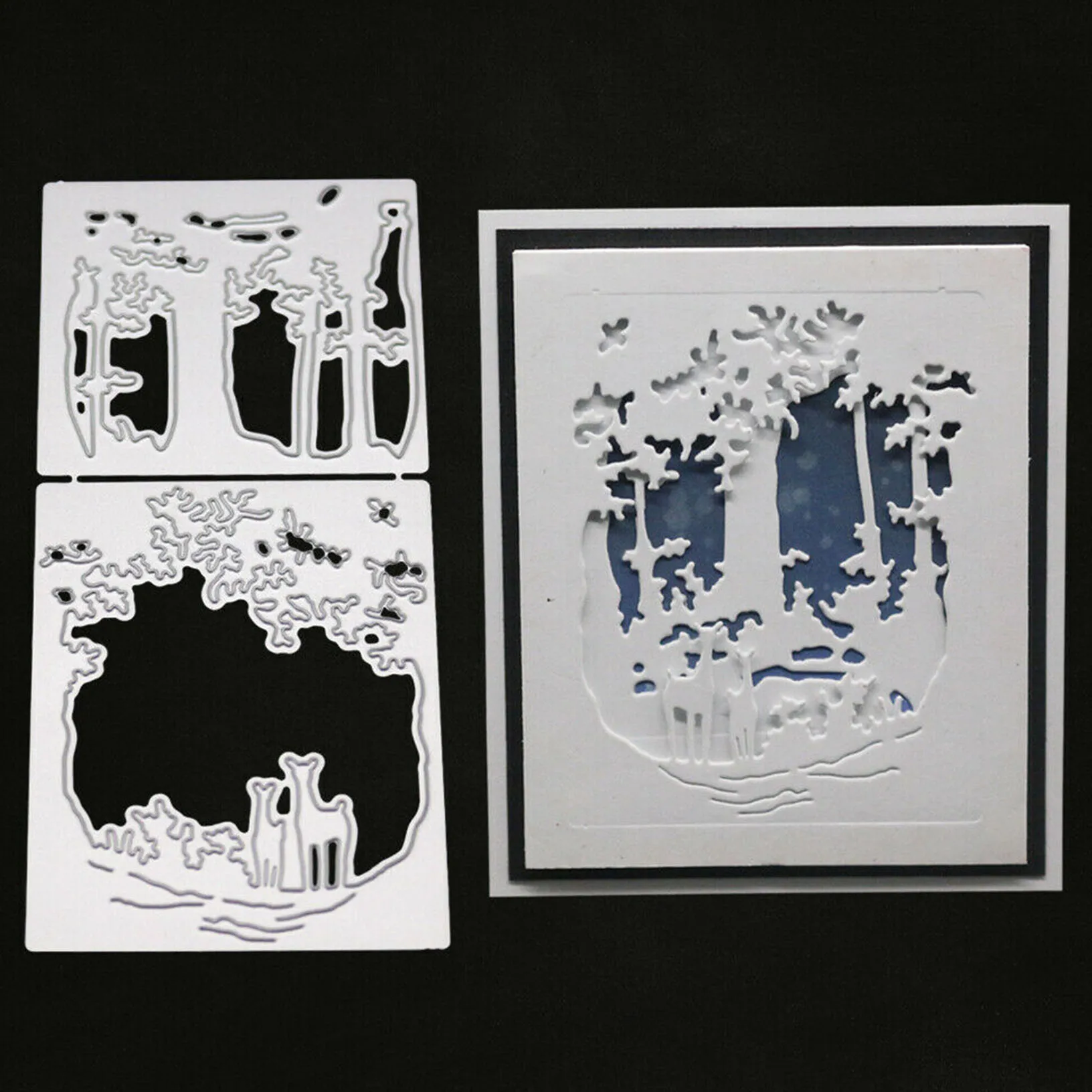 Шаблон для высечки рождественское Лось дерево лесной скраб День рождения