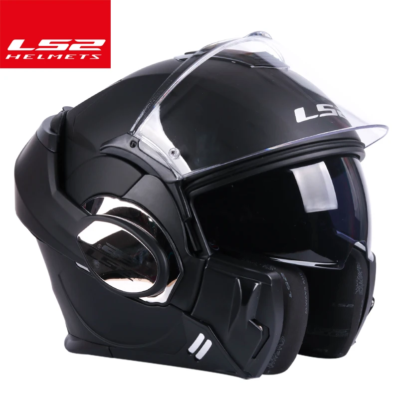 matte black LS2 FF399 хром-шлем с покрытием можно носить очки полное лицо мотоциклетный шлем анти-туман патч с PINLOCK - Цвет: matte black