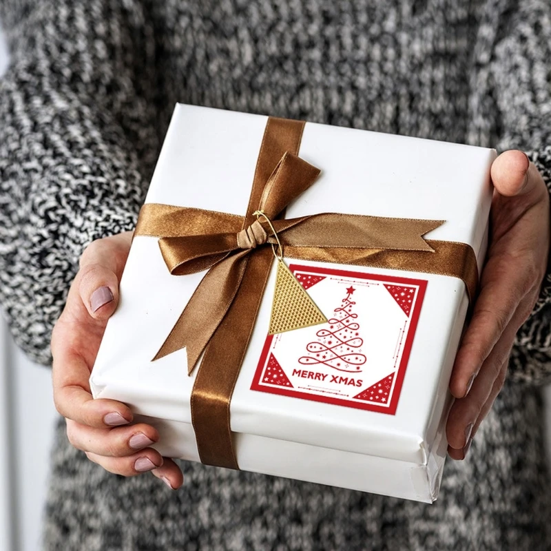 

L9CF, Рождественская наклейка, 40 шт., самодельные наклейки на рождественскую подарочную коробку, ярлык, Рождественская квадратная наклейка s