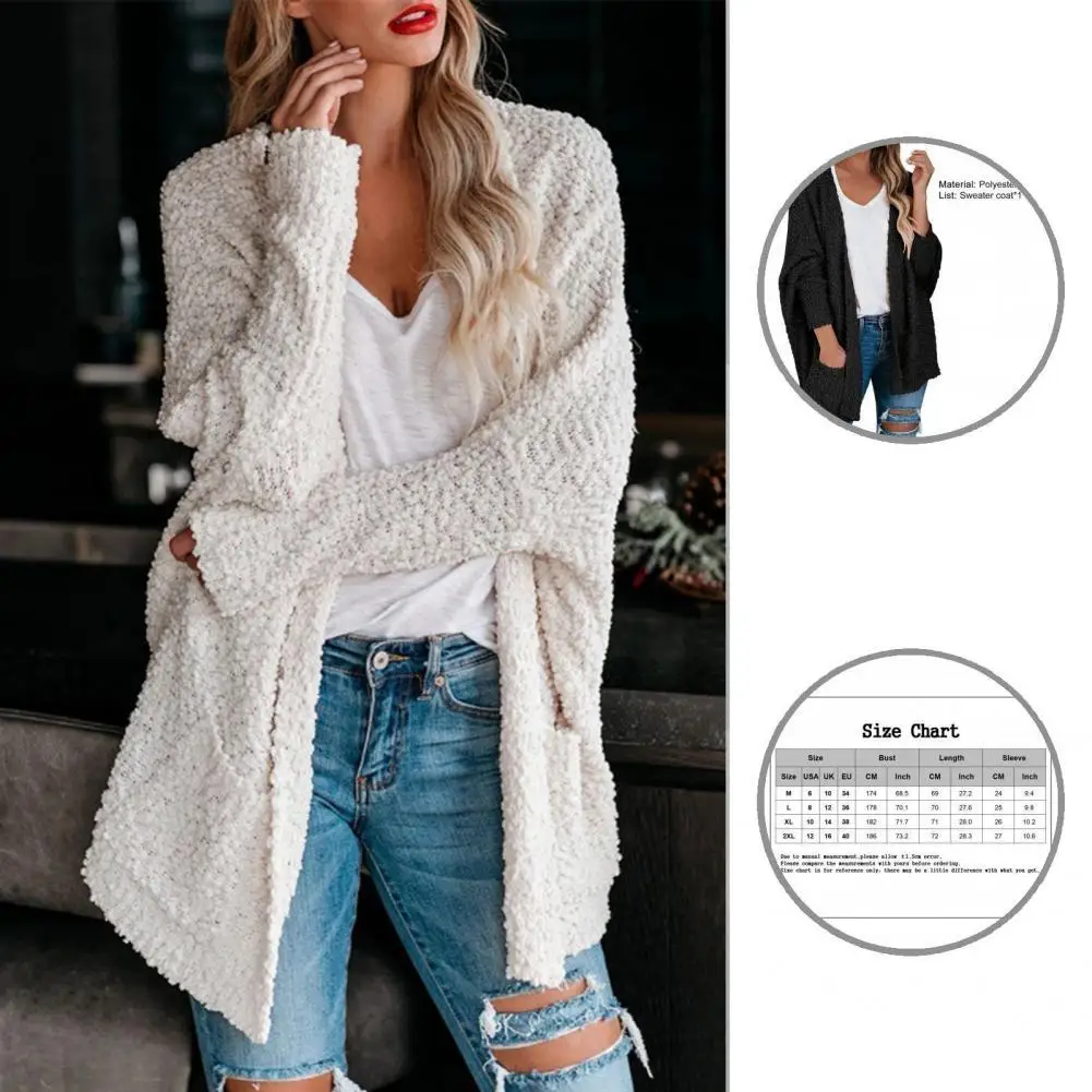 

Simple Fashion Batwing Long Sleeves Loose Cardigan Skin-friendly Sweater Coat Knitted for Outdoor