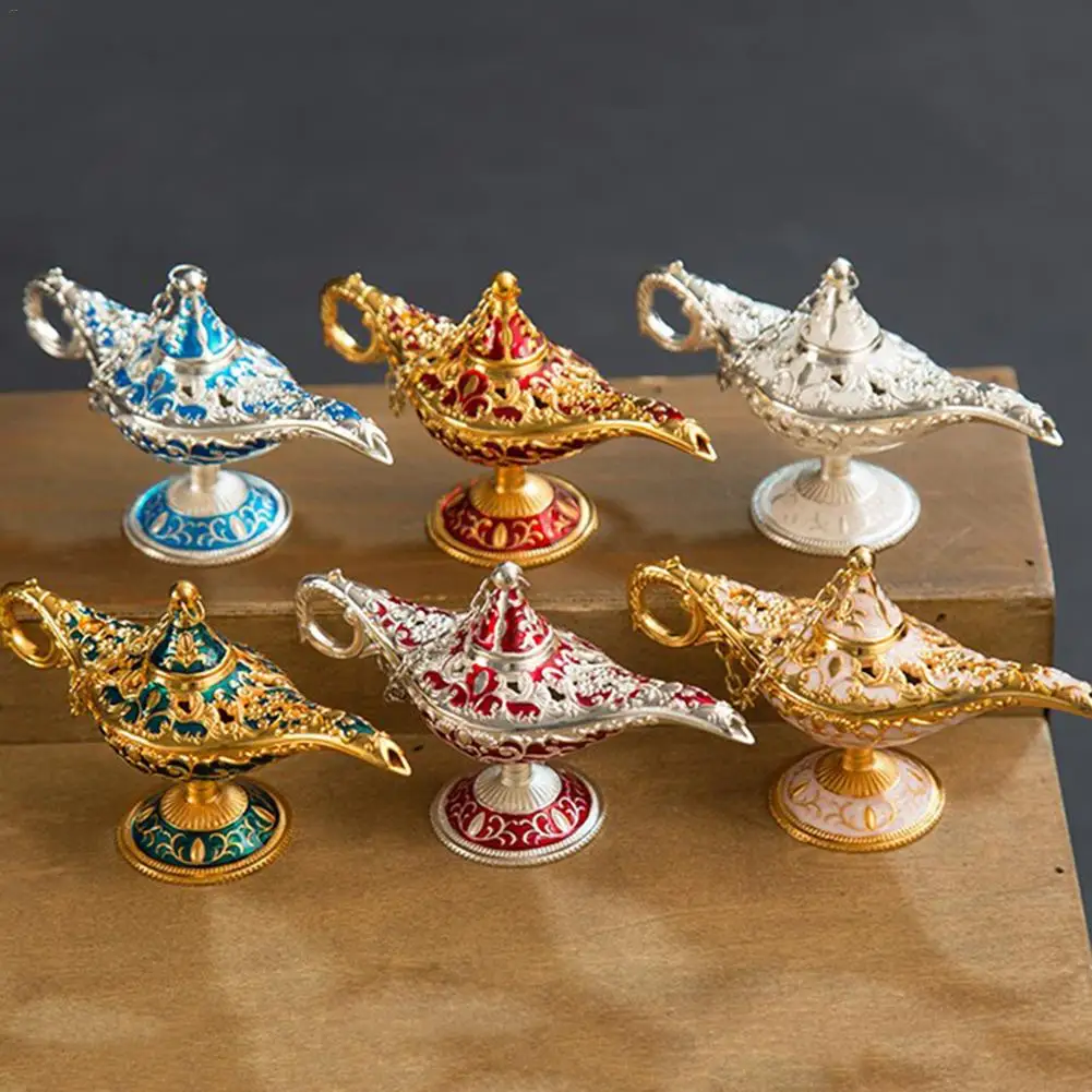 Металлическая резьба Аладдин лампа ретро статуя из алюминиевого сплава