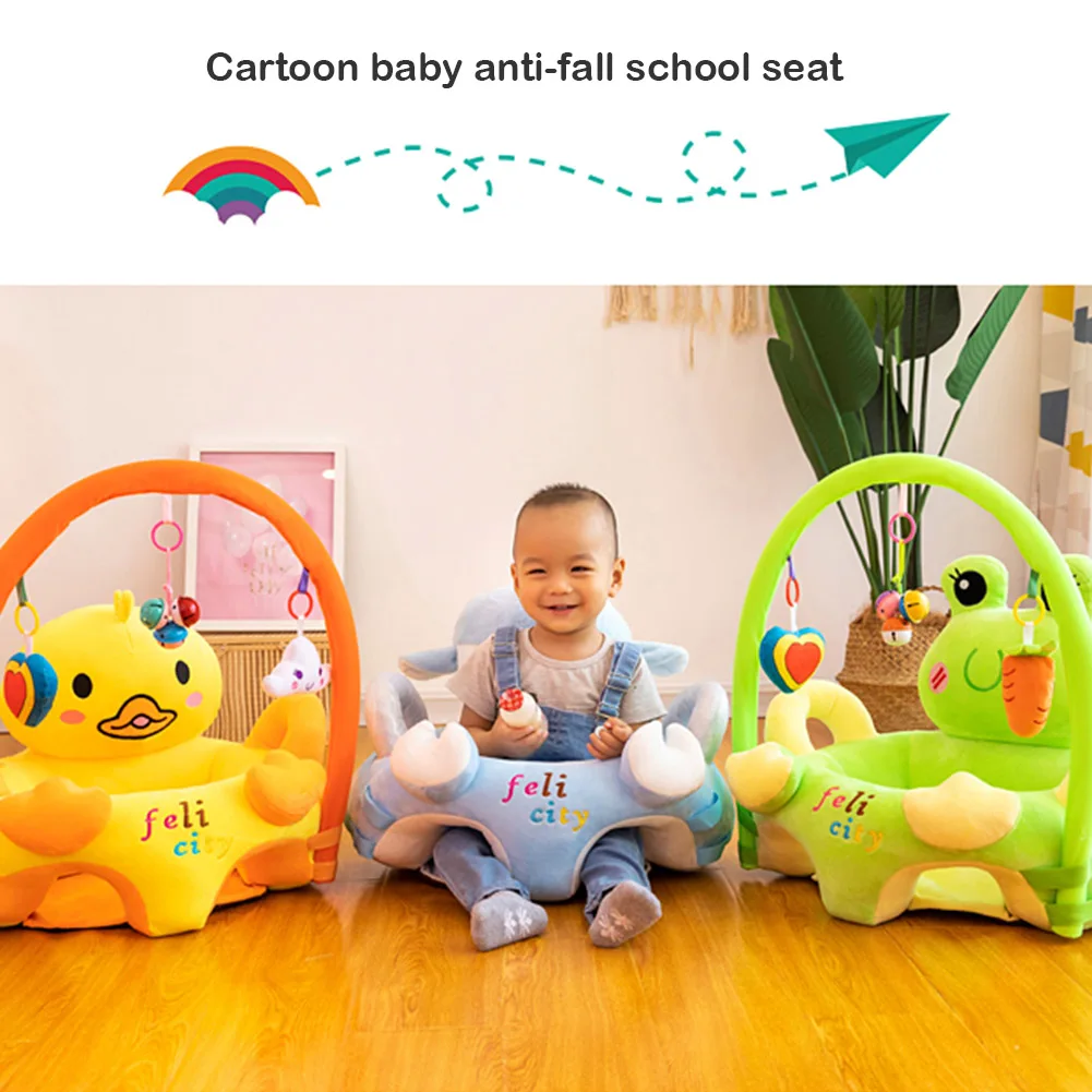 

Cute Cartoon Animal Baby Sofa Cradle Support Seat Cover Toddlers Learning To Sit Plush Chair Cushion Toys without Filler