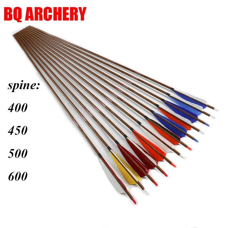 6 шт. карбоновые стрелы для стрельбы из лука деревянные кожи Sp500 32 дюймов 5 Турция