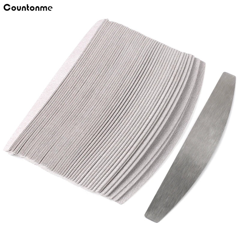 

100Pcs EVA Sandpaper Nail Files Pads Removable Double-sided Strips Sponge Buffer 100/180 Metal Handle Replaceable Sanding Files