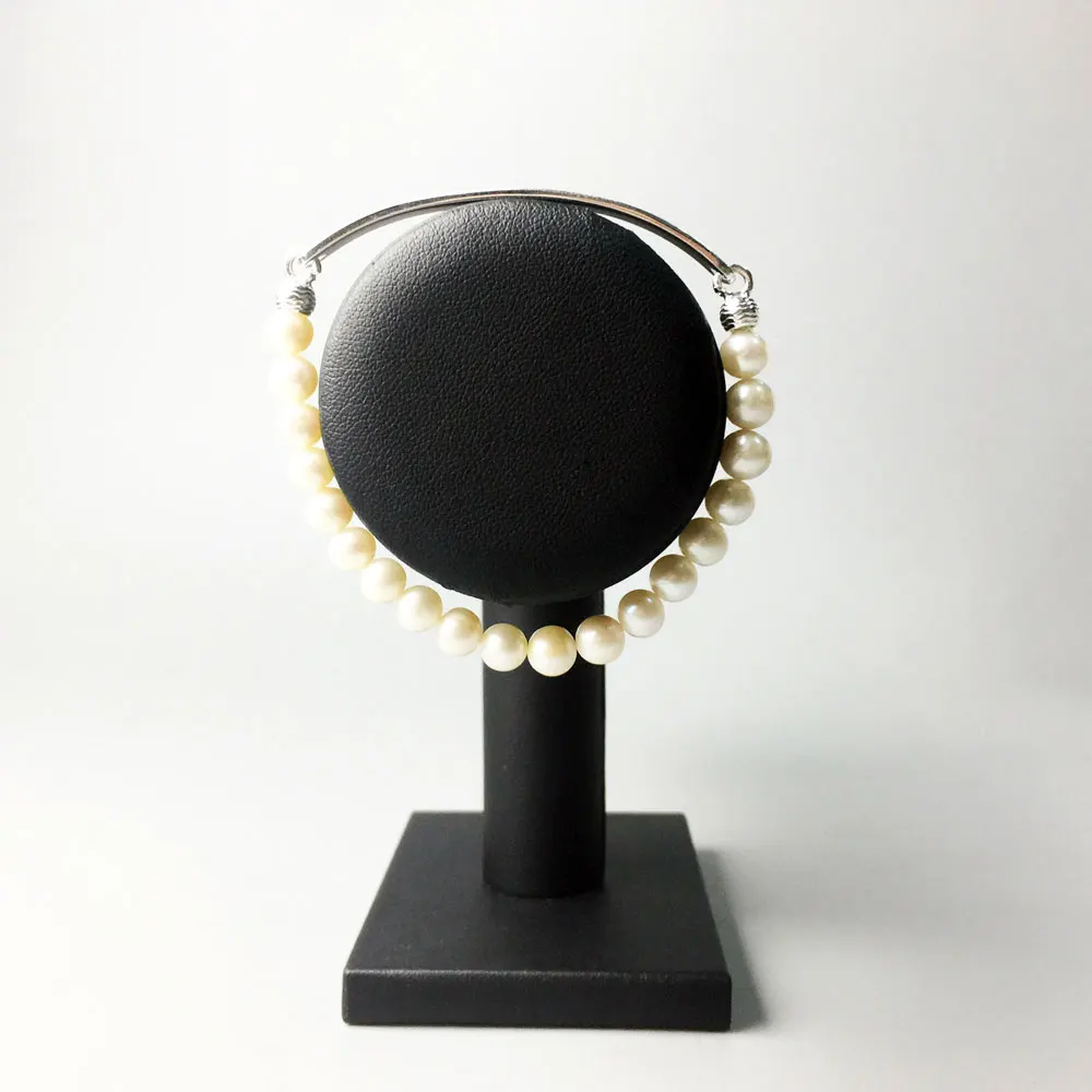 6MM Freshwater Pearl Beads Strand Bracelets Bridge 925 Sterling Silver Bangles Women Men Fashion Good Jewelry Accessories Gifts | Украшения