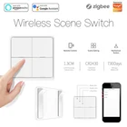 Tuya 4 банды беспроводной смарт-переключатель ZigBee 12 сцена кнопочный контроллер батарея питание Автоматизация сценарий для Google Home App