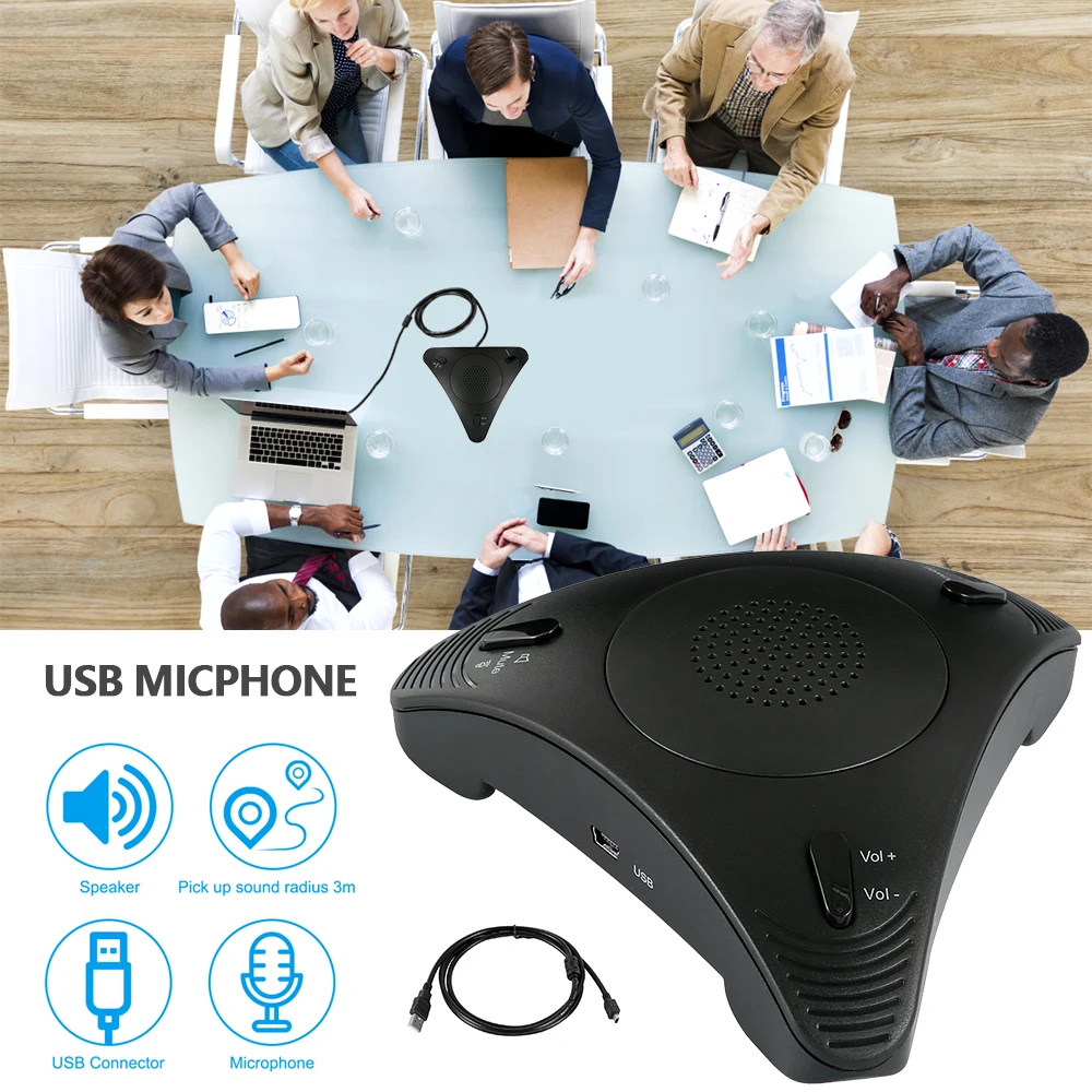 USB микрофон для конференц связи VOIP многонаправленный настольный проводной Built in