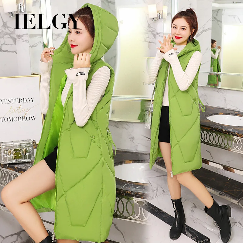 Женский зимний пуховой жилет длинная свободная Толстая куртка в Корейском стиле