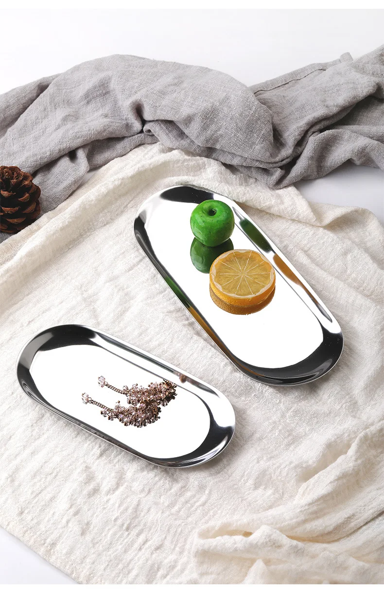 Золотая обеденная тарелка в скандинавском стиле десертная из нержавеющей стали