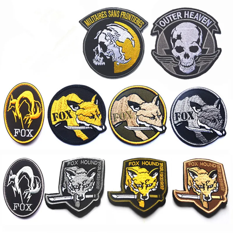 FOX HOUND Special Force Group Ghost Black Metal gear Solid MGS вышитые нашивки крюк ткань рюкзак военный Джек патч