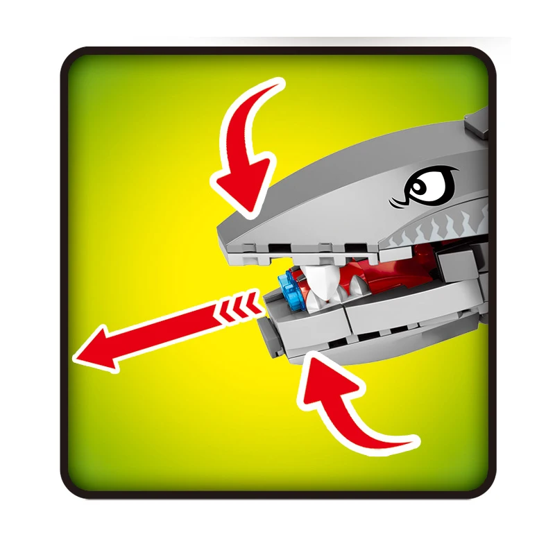 Megalodon Акула период Юрского периода динозавр парк мира модель MOC строительные