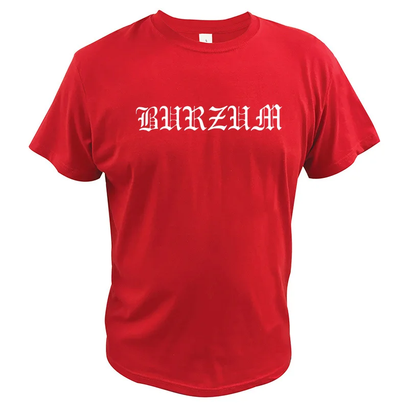 Футболка Burzum с круглым вырезом 100% хлопок простая дышащая рубашка принтом букв