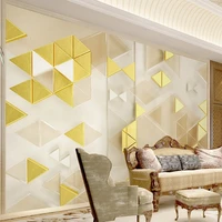 custom mural wallpaper modern 3d stereo golden geometric art fresco living room tv bedroom luxury home decor papel de parede 3 d