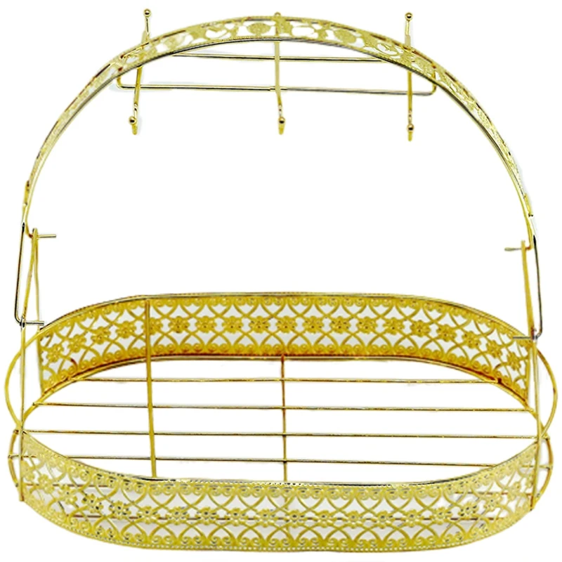 Промо-акция! Золотая Большая вместительная стойка для хранения покрытая