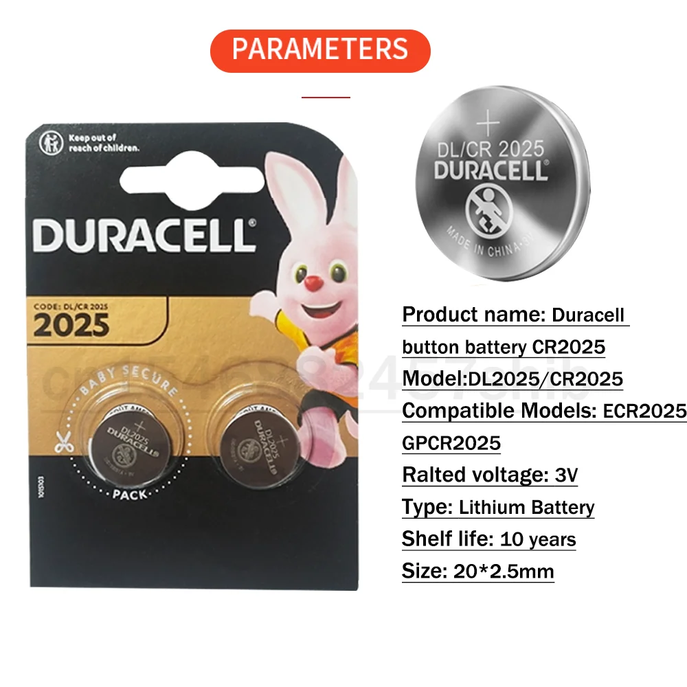 Кнопочная Монетка Duracell CR2025 3 в оригинальная для часов компьютеров пультов
