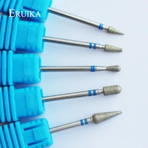 ERUIKA 5 типов Алмазных фрез для ногтей роторная дрель пилка для ногтей для маникюра аксессуары для электрической машинки дрель для ногтей Резак Инструменты